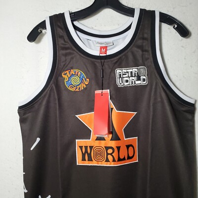 Travis Scott Astro World Basketball Jersey Smiley Face Stiched