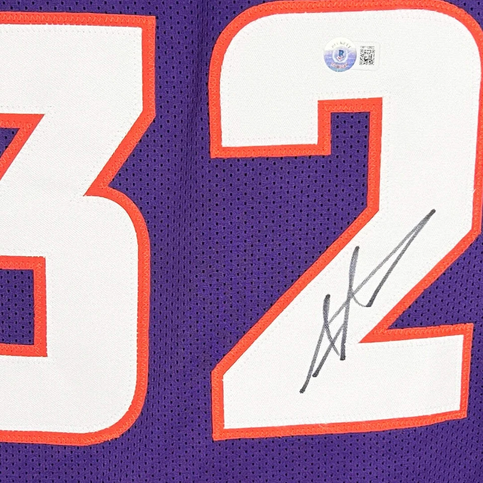 Camiseta deportiva de baloncesto púrpura firmada por Amar'e Stoudemire Phoenix (Beckett) Foto 2 de 3