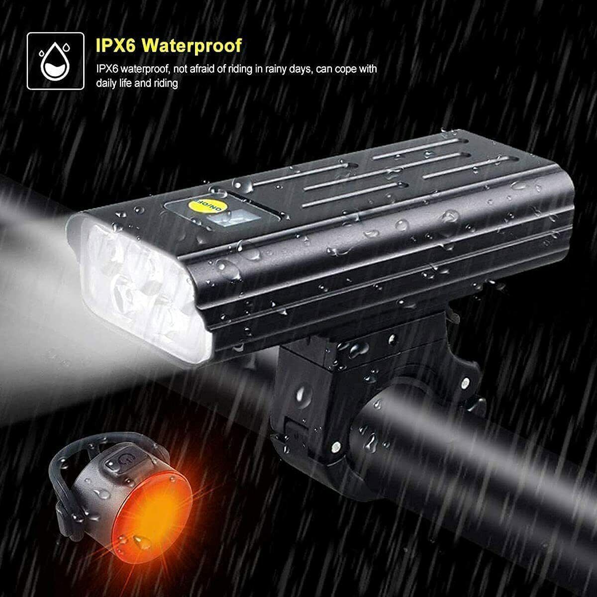 Super Bright 5 LED Rear&Front Bicycle Light Bike Torch USB Rechargeable