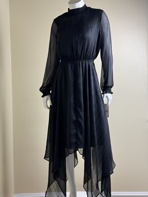 $168 NANETTE LEPORE Pleaded Black Dress Sz 6. (B.149) | eBay
