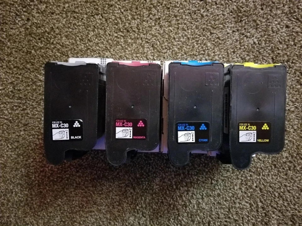 Set Compatible MX-C30NTB C M Y Toner Cartridge For Sharp MX C250 C300P C300W - Image 3 of 4