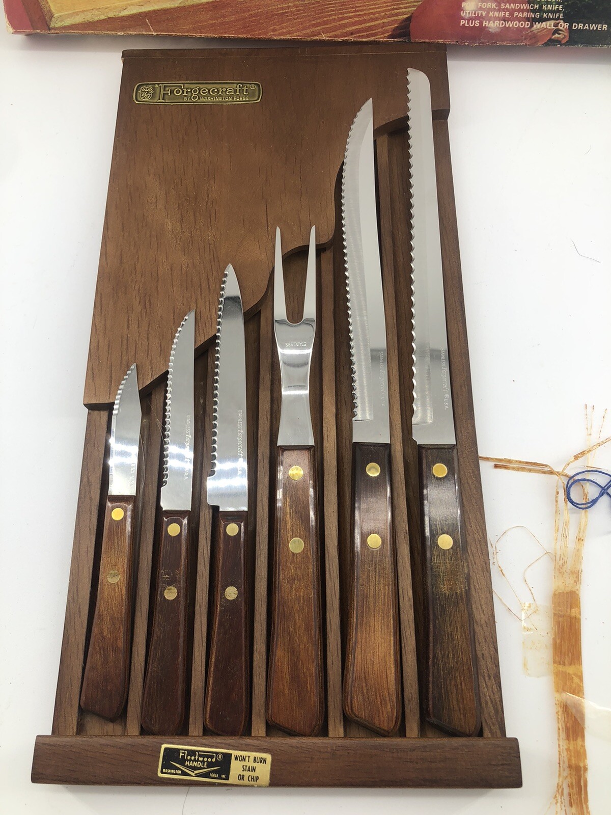 Vtg Washington Knife Cutlery 6 Piece Set with Holder Brand New