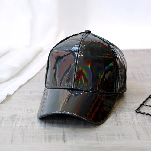 Women Shinny Baseball Hat Unisex Hip Hop Rapper Cap Laser Metallic Dance Party - Picture 15 of 19