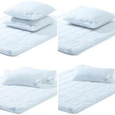 Steppbett Set Decke und Kopfkissen 40x80 80x80 Bettdecken Soft Touch aqua-textil