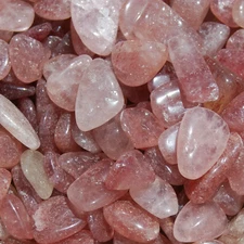 10pcs Strawberry Quartz Tumbled Stones, Tanzurine Quartz, Small Crystal Set