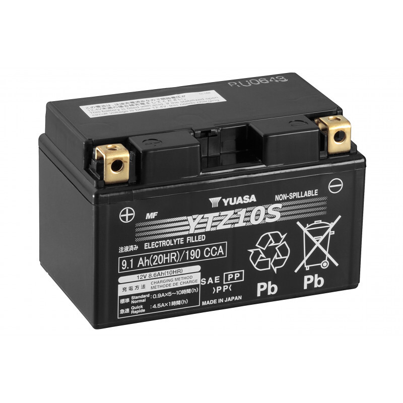 Batterie YUASA YTZ10S 12V 9.1AH 190A pour scooter et moto haute performance