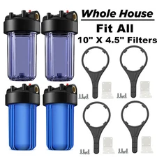 10 Inch Clear Big Blue Home Whole House Water Filter Housing System 10" x 4.5" 