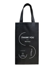 Black Wine Tote Bag Reusable Non-Woven Fabric  Wine Bottles Gift 8x4x14" 12Pcs