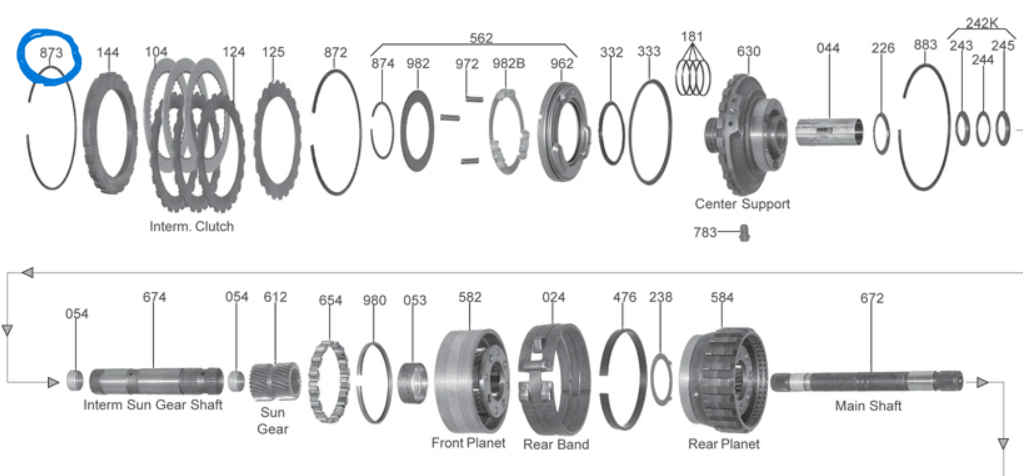 TH400 4L80E Heavy Duty Intermediate Clutch Adjustment Snap Ring