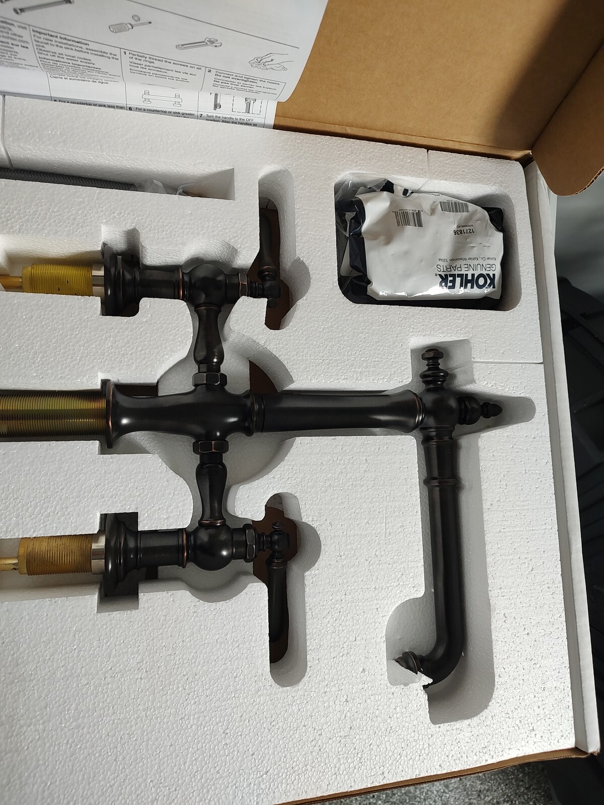 Kohler Artifacts Bridge Kitchen Faucet, K-76519-4-2BZ - Oil Rubbed Bronze