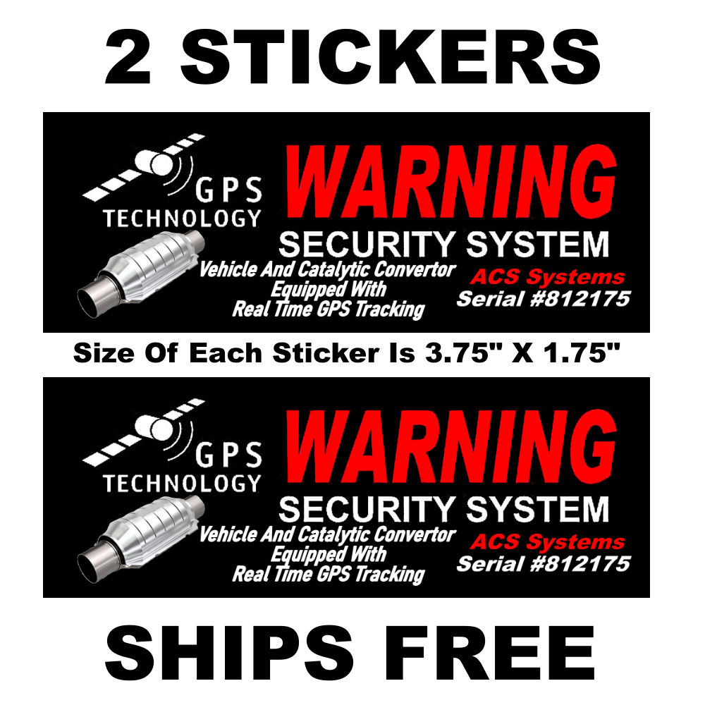 Car Alarm Sticker.Catalytic Converter Anti Theft GPS Vinyl Decal