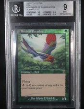 MTG 7th Edition Square Cut Birds of Paradise BGS 9 FOIL Square Cut Magic Beckett