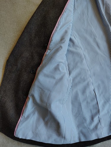 J. Crew Bristol Women's Double Breasted Tweed Herringbone Brown Jacket Size 12 - Picture 6 of 14