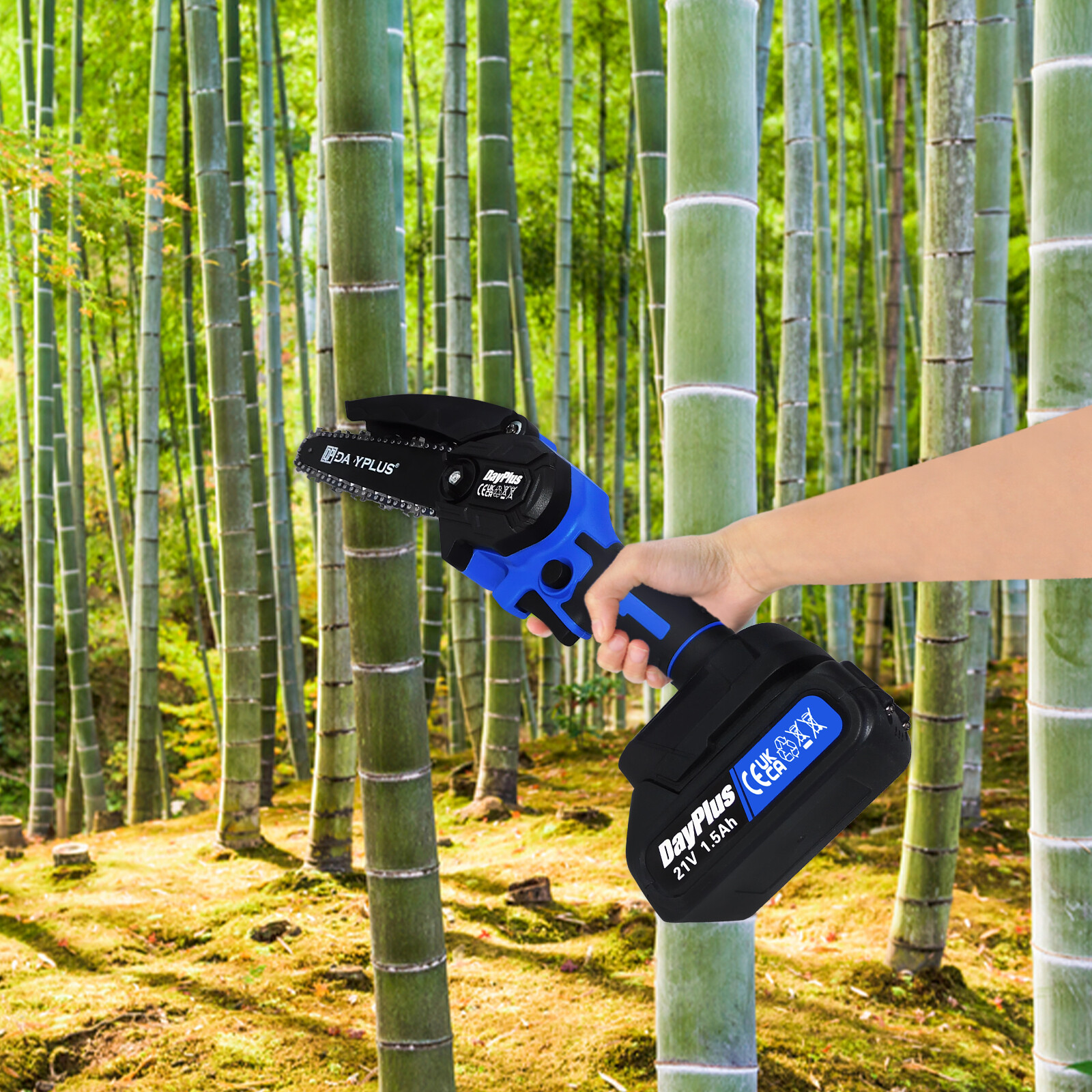 Electric Chainsaw One Handed Cordless Chainsaw With 2 Batteries Small