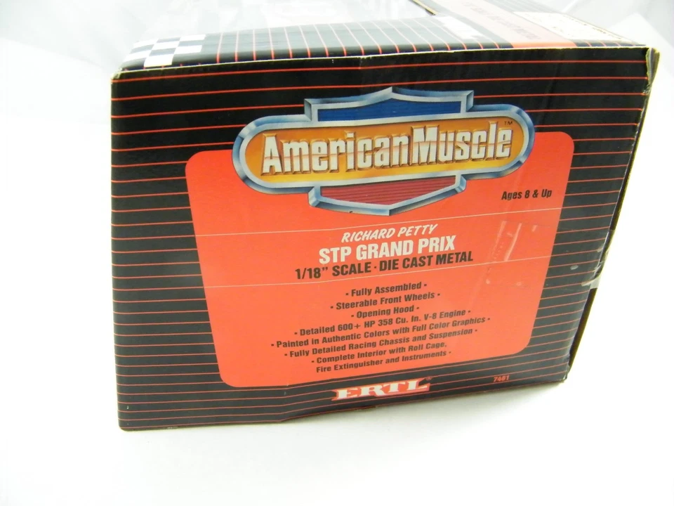 1992 ERTL AMERICAN MUSCLE STP GRAND PRIX 1:18 РИЧАРД ПЕТТИ ЛИТОЙ МЕТАЛЛ НОВЫЙ В УПАКОВКЕ - Изображение 4 из 4