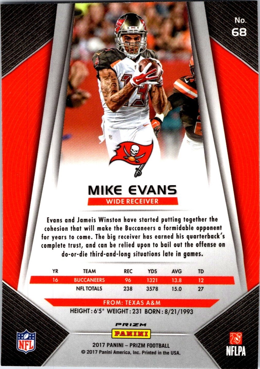 2017 Panini Prizm Silver #68 Mike Evans Tampa Bay Buccaneers