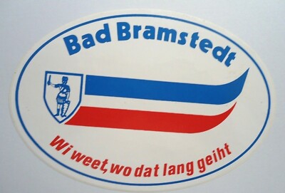 Souvenir-Aufkleber Bad Bramstedt Wi weet wo dat lang geiht Schleswig-Holstein