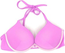 Victoria's Secret Swim Bikini Top Bombshell Add 2 Cups Halter Push Up Lilac Pink