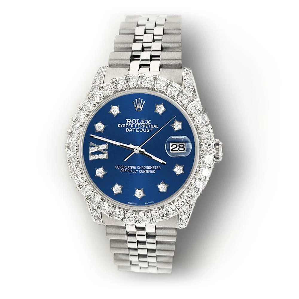 Rolex Datejust 31mm 2.95ct Bezel Lugs Cobalt Blue Roman IX Star
