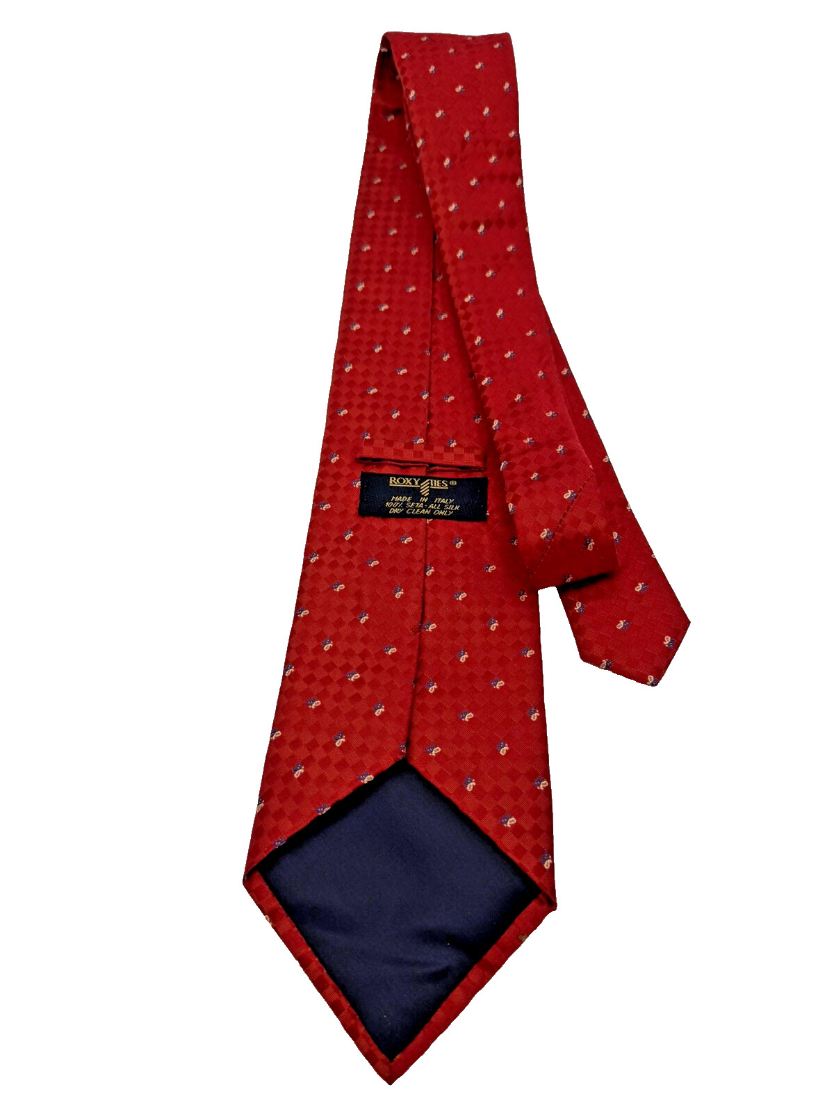 Roxy Ties Red Geometric Pattern 100% Seta All Sil… - image 5