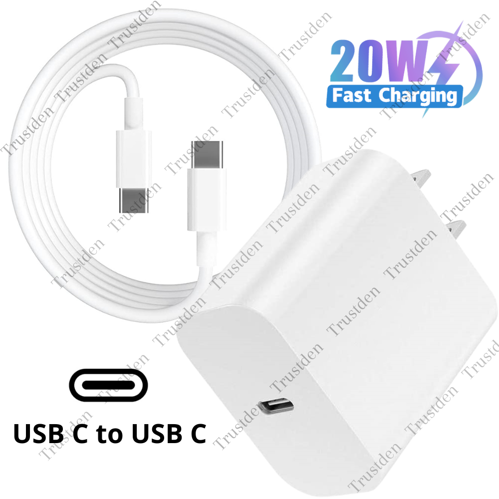 20W USB C Power Adapter Cube Type C Fast Charger Cable For Macbook