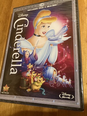 Cinderella Diamond Edition Blu-Ray/DVD Disney 2 Disc Combo SEALED w/ Sleeve NEW