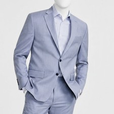 Michael Kors Men's Blue Classic-Fit Wool-Blend Suit Jacket Size 42R