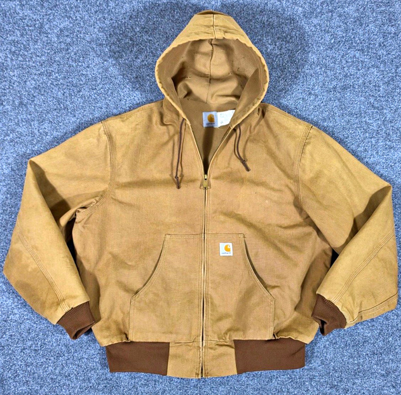 Carhartt JR106 Hooded Full Zip Work Jacket Brown Men’s X-Large
