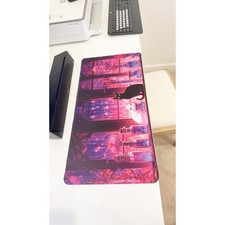 Magical Floral Room Black  White Cat Large Gaming Mouse Pad 23.6"x11.5"