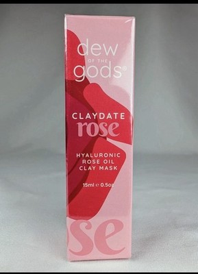 Dew of the Gods Claydate Rose Hyaluronic Acid Rose Oil Clay Mask 15ml NIB Sealed