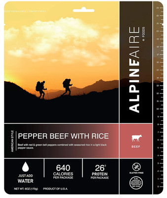 AlpineAire Foods Pepper Beef with Rice-Dried/Dehydrated Entrée Meal - pack of 6