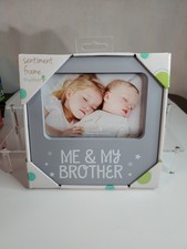 Tiny Ideas Me and My Brother Sentiment Keepsake Picture Frame NIB Sibling Gift