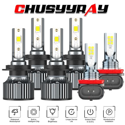 H7 H7 H11 For Smart Fortwo 2008-2015 Combo LED Headlight+Fog Light Bulbs 6X