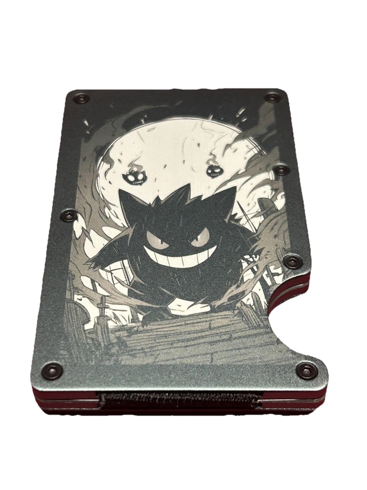 Cartera minimalista RFID Pokémon Gengar - Portatarjetas de metal grabado