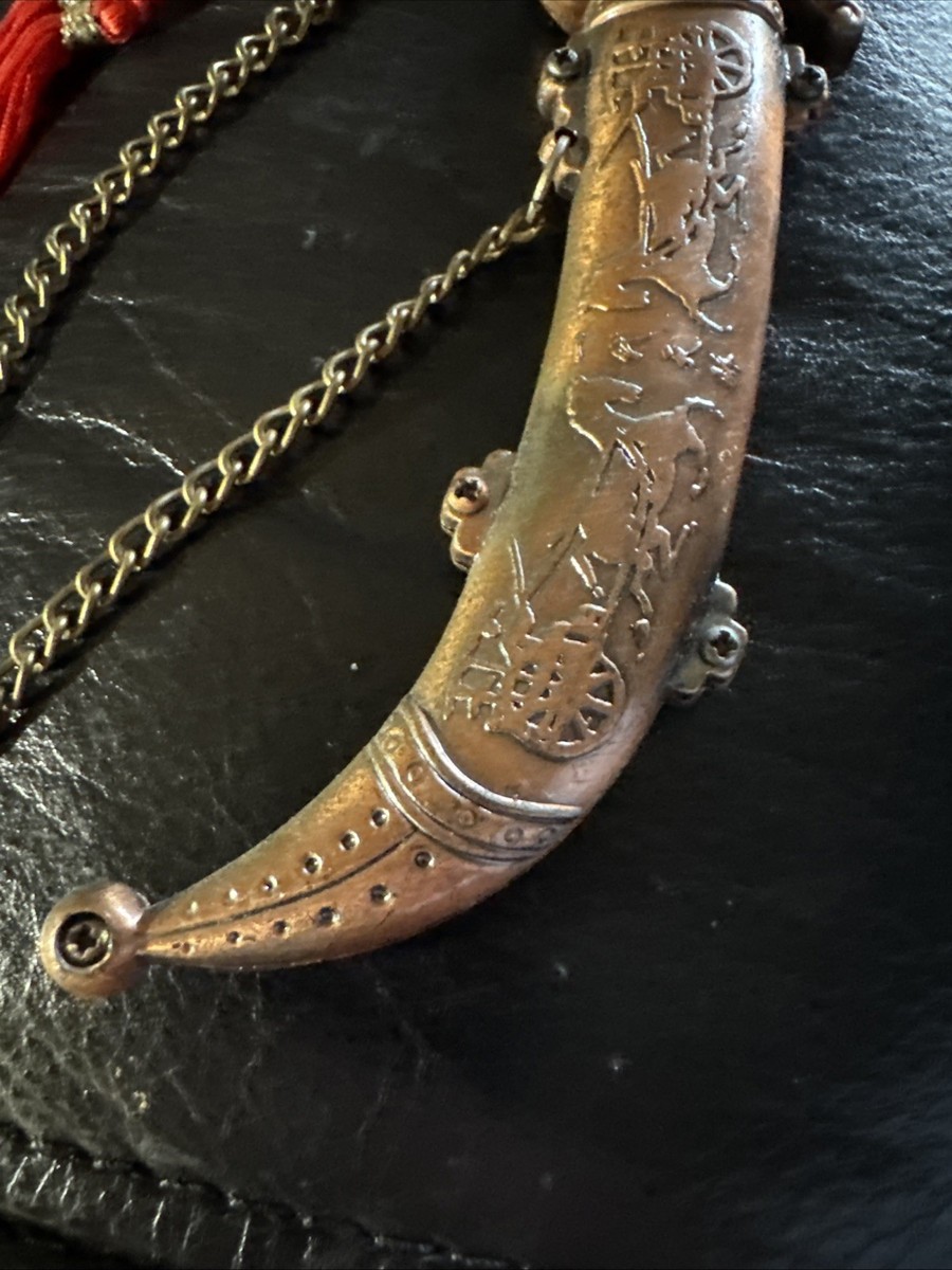 Vintage Islamic Arabic Dagger Jambiya Horse Carriage Themed ClipOn