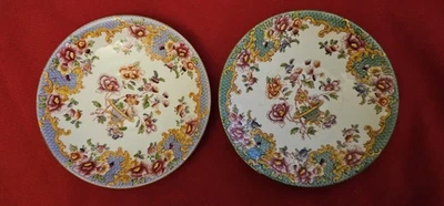 PORCELAINE ANGLAISE DECOR MINTON 2 SOUS TASSES N°328 K.B & C° - Photo 1/4