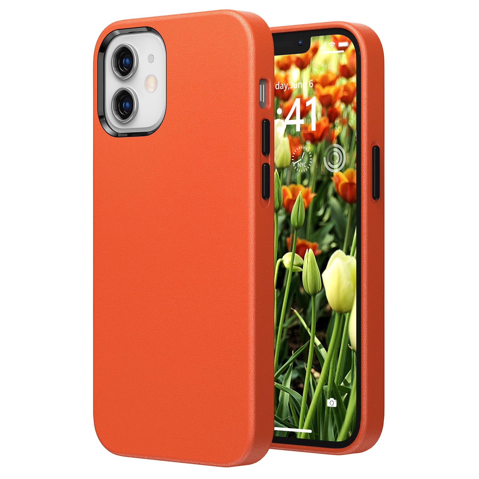 Coque iPhone 12 Pro antichoc en cuir véritable pour éviter les rayures