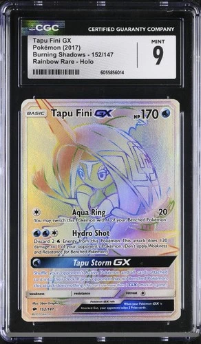 Pokemon Sun & Moon Burning Shadows 152 Full Art Tapu Fini GX Secret CGC 9