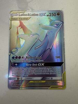 Pokémon Latias & Latios GX TCG Team Up Holo Card 190/181 Rainbow Secret Rare