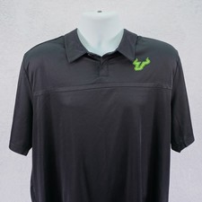 Adidas Men's XL "USF Bulls" Black Short Sleeve Polo Shirt Polyester