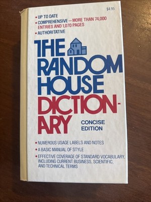 The Random House Dictionary : Concise Edition 1980 Vintage HB VG