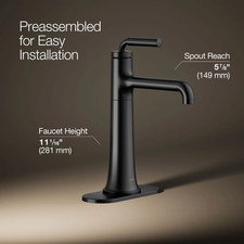 Kohler Tone K-27415-4-BL Bathroom Sink Faucet   Matte Black - NIB