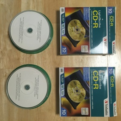 Lightscribe Verbatim 700MB 80 Minutes 52x Speed Open Box Factory Spindle 10Pk