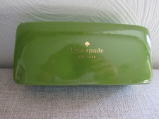 Kate Spade Hard Clamshell Eyeglass Case Green/Blue Eyes Inside