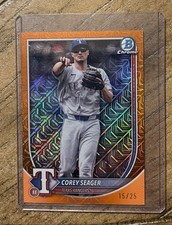 2025 Bowman Corey Seager #38 Chrome Orange Mojo Refractor /25 Rangers Baseball
