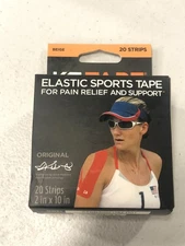 KT TAPE Original Cotton Sports Kinesiology Tape, 20 Pre-Cut Strips 2"x10" Beige