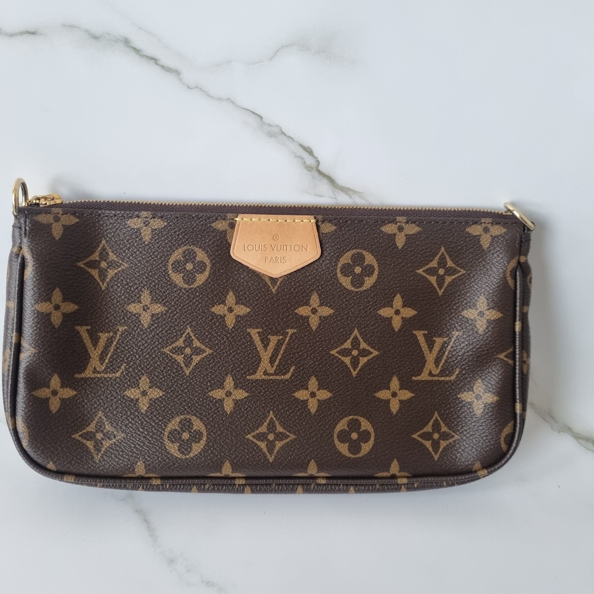 Authentic Louis Vuitton Multi Pochette Accessories Khaki Strap +