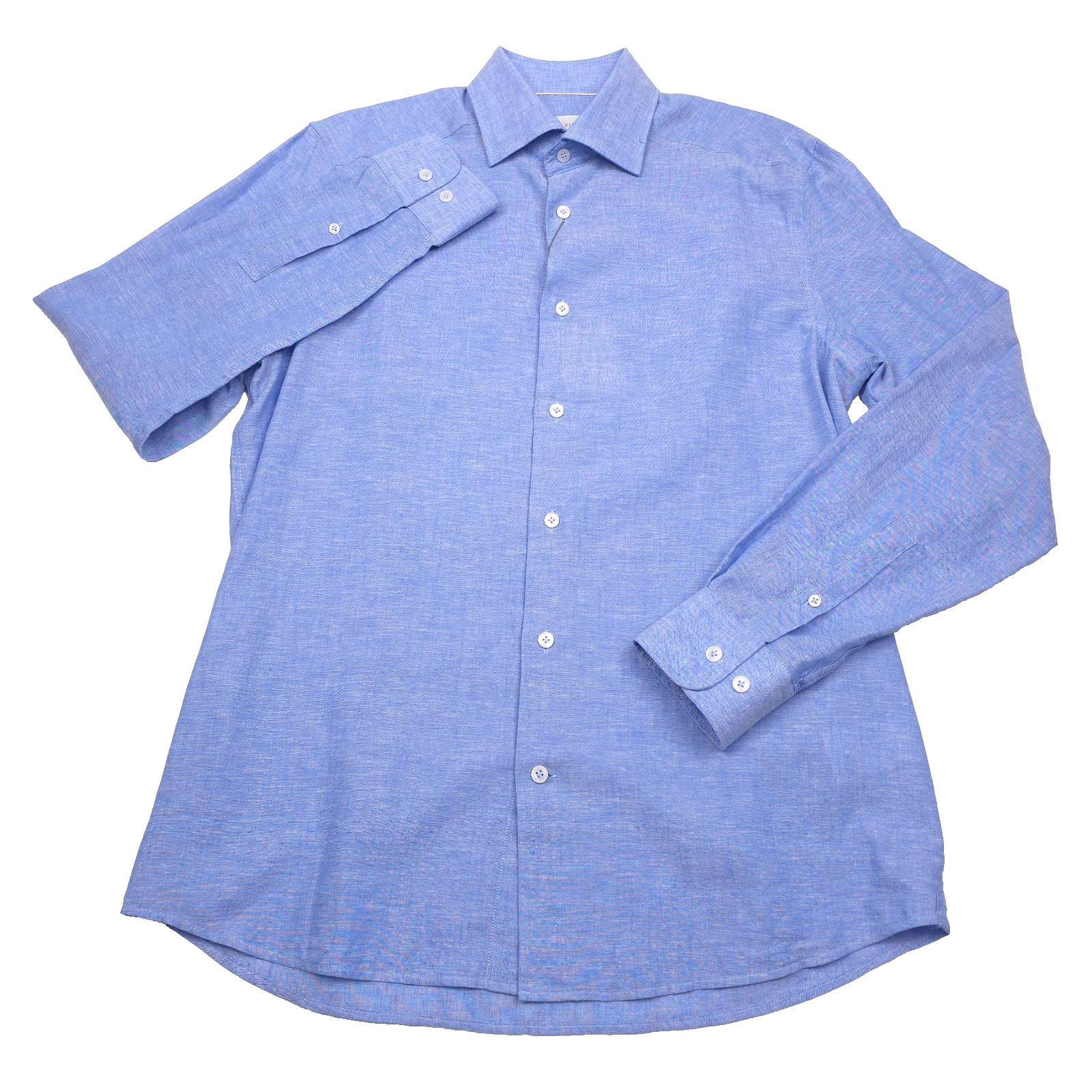 Jack Victor Clandeboye Linen Button Up Sport Shirt Mens Medium Solid Blue NWT 16390₽