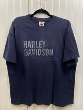 Vintage 2000s Harley Davidson Tshirt Size XL Navy Nashville Tennesse USA Eagle