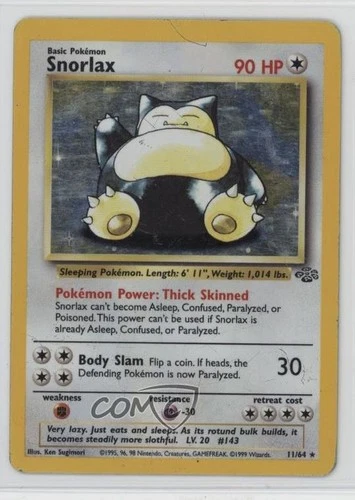 Snorlax Holo Pokemon Jungle #11 1999